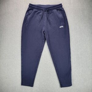 AYBL Mens Training Sweatpants Navy Blue XL Tapered Joggers Side Zip Pockets